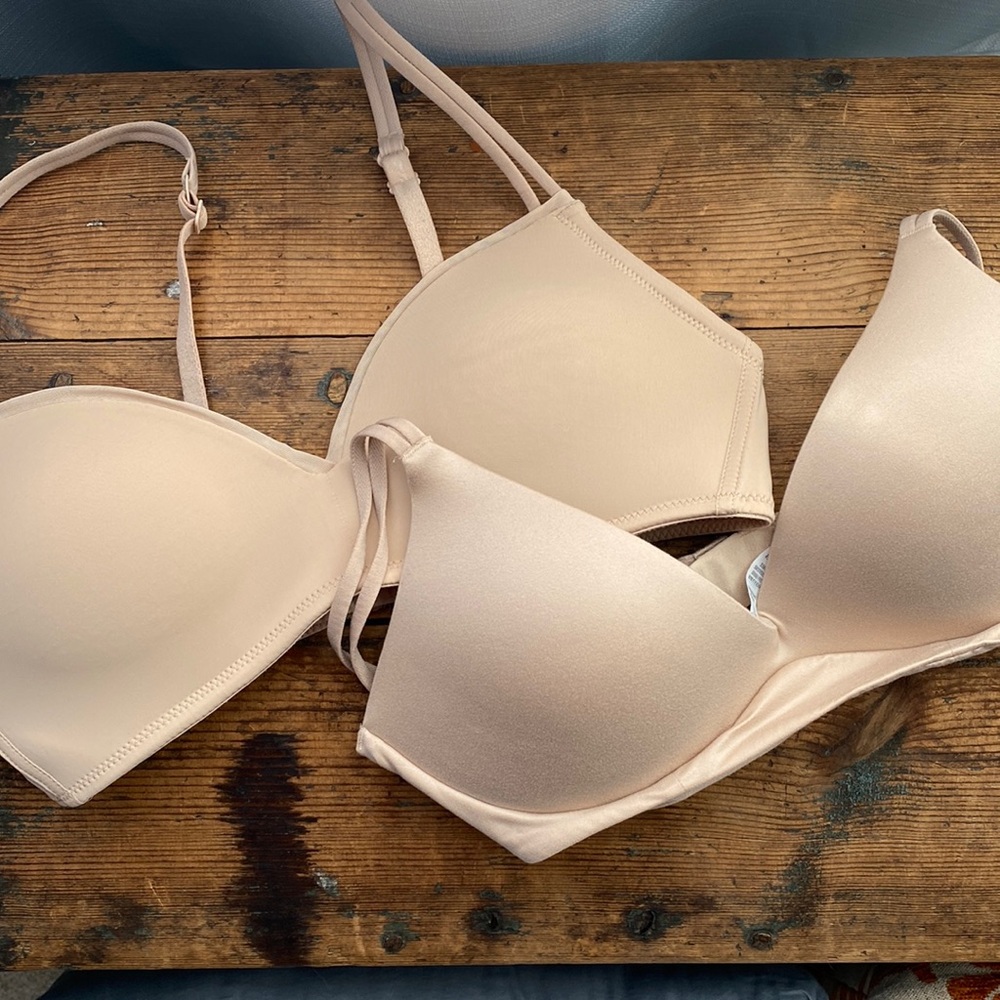 Two 32B Aerie bras- wireless nude
